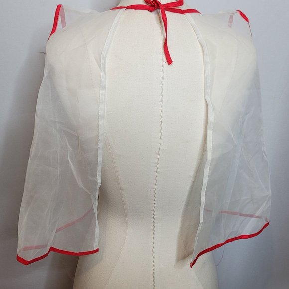 Christmas Smock Sheer Fabric Christmas Tree Handmade Vintage Retro 1960s - Picture 7 of 8